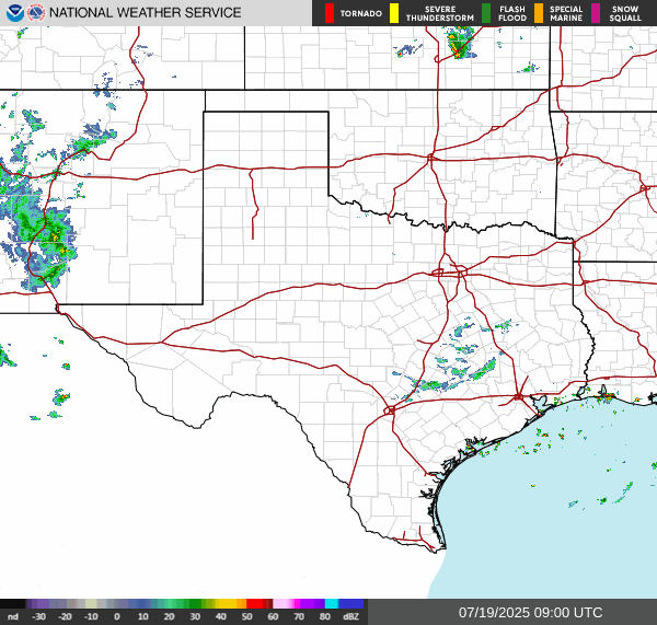 Weather radar map